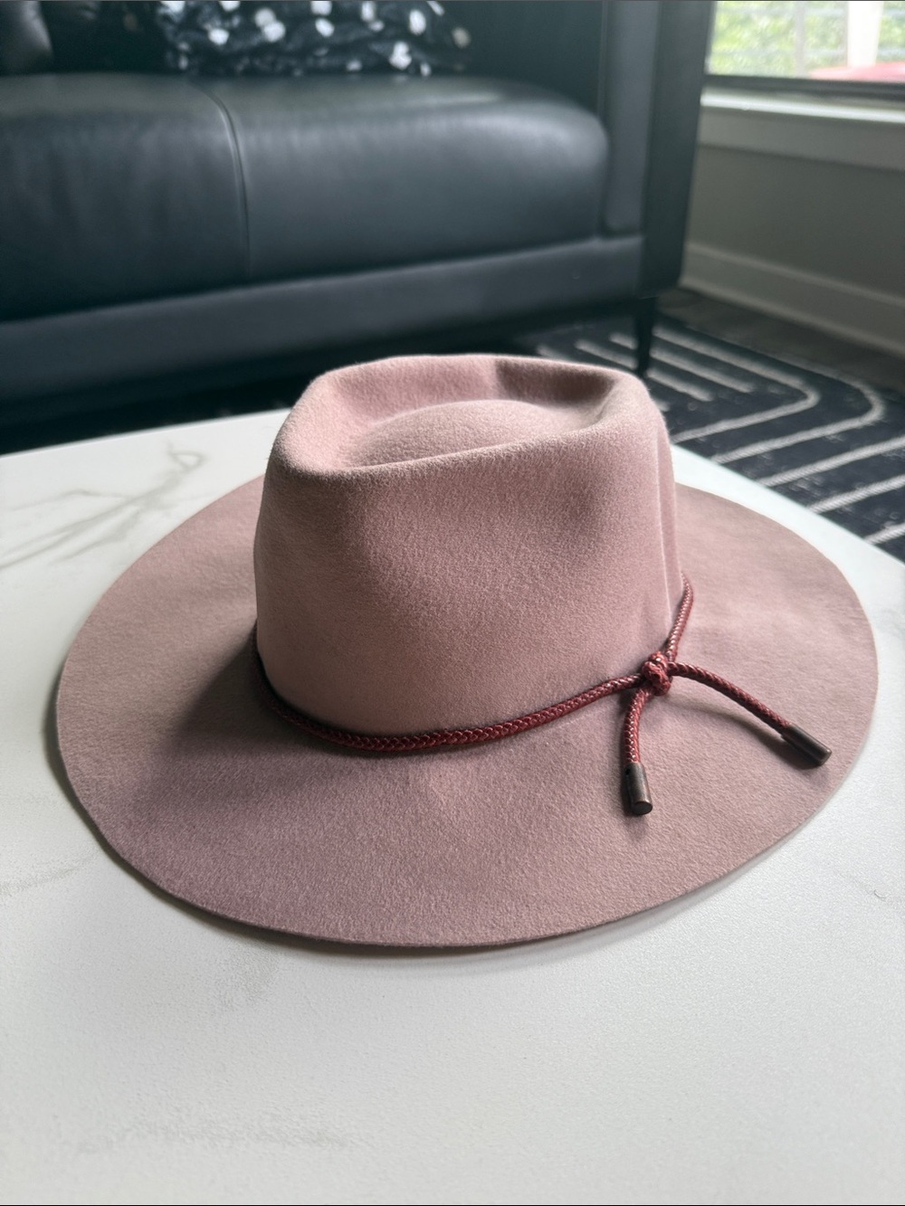 Goorin Bros Blush Rose Wide Brim Felt Fedora with Braided Band
